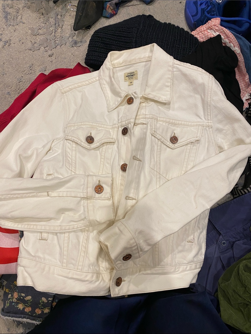 Citizens Of Humanity Cream Denim Trucker Jacket